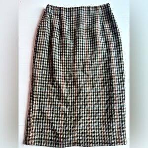 Vintage Lauren Jeffries Wool Skirt – Houndstooth – Size 12